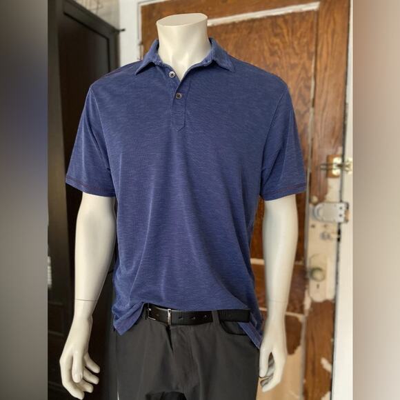 TOMMY BAHAMA Blue w/Red Stitch Accent Knit Polo Mens sz M - Picture 3 of 10
